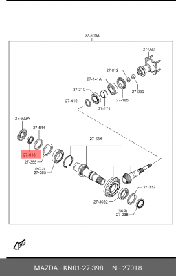 Сальник раздатки KN0127398 KN01-27-398 MAZDA