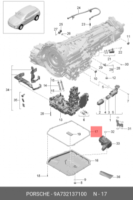 Прокладка PORSCHE 9A732137100 PORSCHE