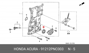 Сальник коленвала двигателя, передний 91212PNC003 91212PNC003 HONDA
