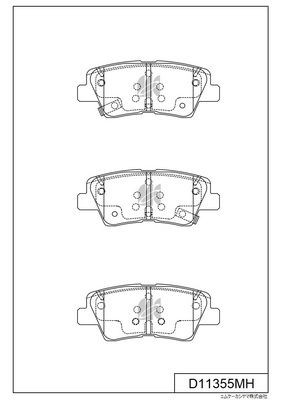 Колодки тормозные задние дисковые Hyundai, Kia 08- (с антискр.пластиной) D11355M D11355MH MK KASHIYAMA