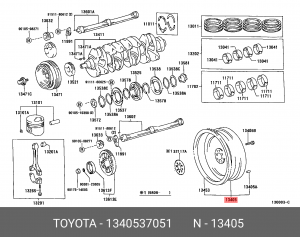 маховик!\ Toyota 13405-37051 TOYOTA