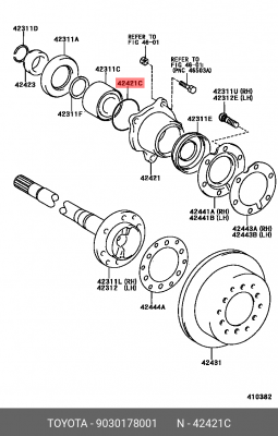 кольцо уплотнительное! ступицы\ Toyota Land Cruiser/Land Cruiser Prado 90301-78001 TOYOTA