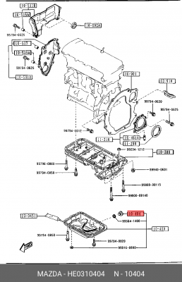 Пробка сливная MAZDA 2,3,6,CX-5,CX-7,CX-9 поддона картера OE HE03-10-404 MAZDA