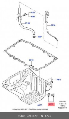 Пробка сливная FORD Focus,Transit PEUGEOT FIAT VOLVO картера двигателя M14х1.5 O 2261879 FORD