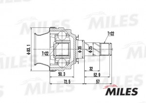 ШРУС внутренний OPEL ASTRA/CORSA/KADETT/VECTRA 1.3-1.7D 79-98 (GKN 302227) GA100 GA10021 MILES
