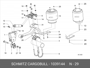 Прокладка подрессорная 1039144 SCHMITZ CARGOBULL