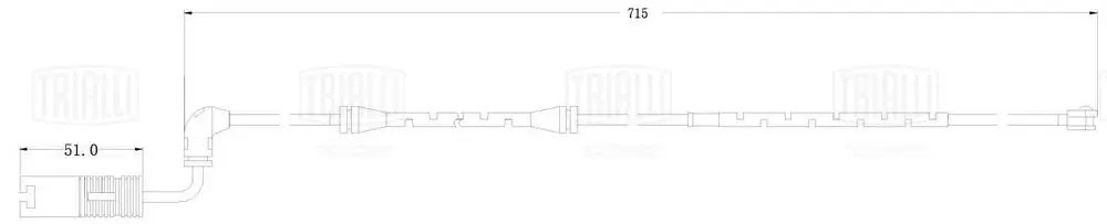 Датчик износа колодок BMW X5 (E53) (00-) зад. L=715 (PFS 0041) PFS 0041 TRIALLI