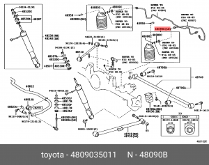Пневмоподушка задняя левая TLC120 07- 48090-35011 48090-35011 TOYOTA