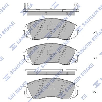 Колодки тормозные HYUNDAI Starex H-1 (07-) KIA Carnival (05-) передние (4шт.) SA SP1238 SANGSIN