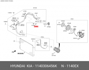 Болт HYUNDAI KIA OE 1140306456K HYUNDAI KIA