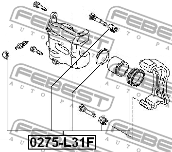Ремкомплект передн суппорта NISSAN TIIDA C11 2005-2012 0275-L31F 0275-L31F FEBEST