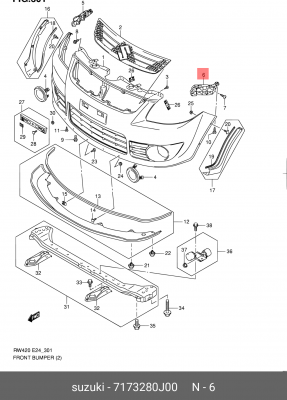 Кронштейн переднего бампера 71732-80J00 71732-80J00 SUZUKI