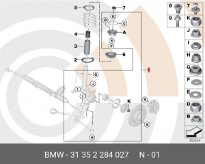 Опора амортизатора BMW 1 (E87),3 (E90),5 (E60),X1 (E84) переднего OE 31 35 2 284 027 BMW
