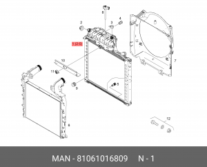 Водяной радиатор 81061016809 MAN