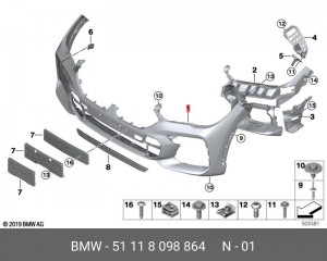 Аэрод.пакет Performance Пд грунт. 51118098864 51 11 8 098 864 BMW
