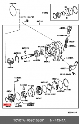 кольцо уплотнительное! насоса ГУР\ Toyota, Lexus 90301-52001 TOYOTA