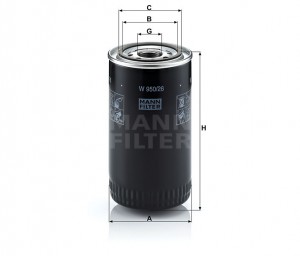 Фильтр масляный КАМАЗ,ПАЗ (дв.CUMMINS ISBe 185,210,300) (аналог WK 950/26) MANN W 950/26 MANN FILTER