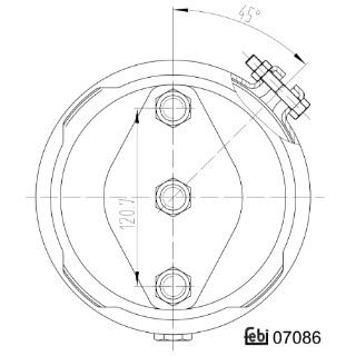 Камера тормоза DAF MERCEDES BPW ROR SAF тип 24 глубокая (барабанный тормоз, шток 07086 FEBI BILSTEIN