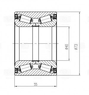 Подшипник ступицы Iveco Daily (99-)/(06-)/(11-) перед. (73х55) (CS 1725) CS 1725 TRIALLI