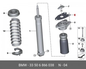прокладка клапана(коплект) 33506866038 33 50 6 866 038 BMW