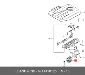 Заслонка SSANGYONG Actyon (06-/10-),Kyron (06-),Actyon Sports (06-/12-) (D20/27) 6711410125 SSANG YONG