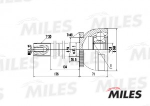 ШРУС наружный TOYOTA LAND CRUISER 80 4.2D/4.5 90-97 (с ABS) (GKN 303318) GA20491 GA20491 MILES