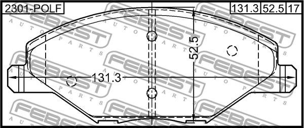 Колодки передние VW POLO SEDAN 2301-POLF 2301-POLF FEBEST
