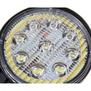 Фара рабочего света круглая 115х115x55мм 27Вт (9 LED) расс. свет (Flood) 12-24V  370-30-008 MEGA POWER