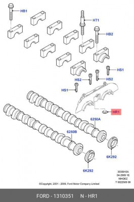Кольцо уплотнительное корпуса клапанов VCT FORD/ 18.3X2.4мм 1310351 1 310 351 FORD