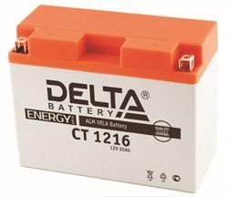 аккумуляторная батарея! +справа 12V 16Ah 200A 205х70x162 moto AGM\ CT 1216 DELTA BATTERY