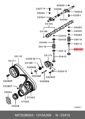 клапан впускной!\ Mitsubishi L200 2.5DI-D 05-15/Pajero Sport 2.5 DI-D 15> 1010A306 MITSUBISHI