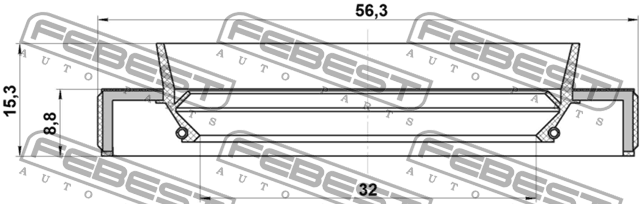 Сальник привода TOYOTA Corolla левого FEBEST 95HBY-34560915L FEBEST
