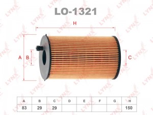 Фильтр масляный подходит для CITROEN C5/C6 2.7D 05, JAGUAR S-Type 2.7D 04-07 / X LO-1321 LYNXAUTO