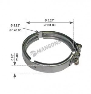 Хомут глушителя (L-148. d70 h20) 100.662 MANSONS