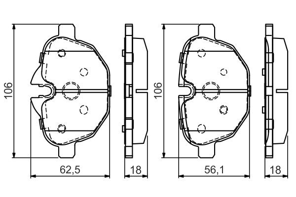 Колодки тормозные BMW 5 (F10,F18),X3 (F25), X4 (F26) задние (4шт.) BOSCH 0986495442 BOSCH