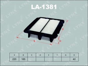 фильтр воздушный!\ Chevrolet Aveo T250 1.4 08>/Aveo T200 1.2 03-08 LA-1381 LYNXAUTO