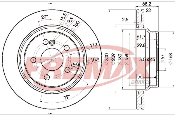 диск тормозной задний!\ MB W211 2.0-5.0 03> BD0910 FREMAX
