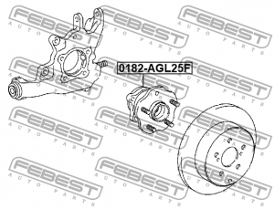 Ступица в сборе передняя LEXUS RX450H 09/15- 0182-AGL25F 0182-AGL25F FEBEST
