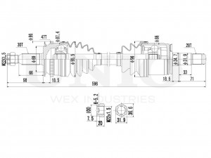 Привод в сборе передний левый CVJ-10098 UNIO