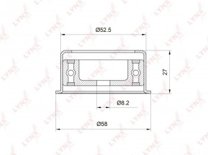 LACETTI 1.8/OPEL ASTRA 1.4-1.8 16V 98>> d=52.5 ММ PB-3025 LYNXAUTO