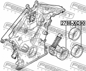 Ролик обводной ПОДХОДИТ ДЛЯ VOLVO S80 II 2007-2016 2788-XC90 2788-XC90 FEBEST