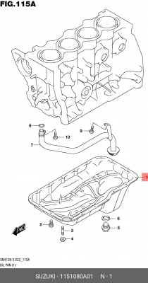 Поддон масляный SUZUKI Jimny картера двигателя ОЕ 1151080A01 SUZUKI