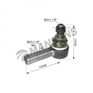 Наконечник рулевой тяги правый M30x1.5  M20x1.5  L=118 mm 700.258 MANSONS