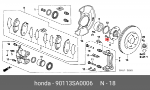 Шпилька ступицы HONDA 90113-SA0-006 90113SA0006 HONDA