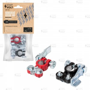 Клеммы АКБ в комплекте цинк с покрытием, прижимная планка (SBT 021) SBT 021 START VOLT