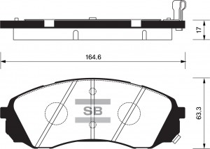 Колодки тормозные HYUNDAI Starex H-1 (07-) KIA Carnival (05-) передние (4шт.) SA SP1238 SANGSIN