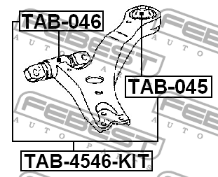 Сайлентблок переднего рычага комплект LEXUS RX 03-08 TAB-4546-KIT TAB-4546-KIT FEBEST