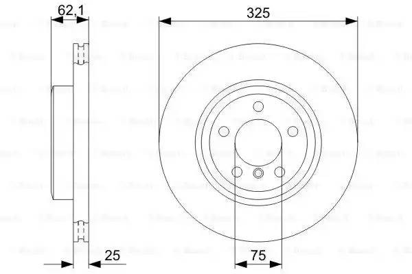Диск тормозной BMW X3 (E83) (04-10) передний (1шт.) BOSCH 0 986 479 348 BOSCH