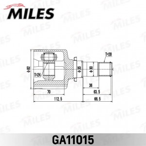 ШРУС внутренний левый Mazda 3 BK 03-09 GA11015 GA11015 MILES
