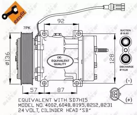 компрессор кондиционера!\DAF 85 06-13/CF85 01-13/XF105 05> 32477 NRF